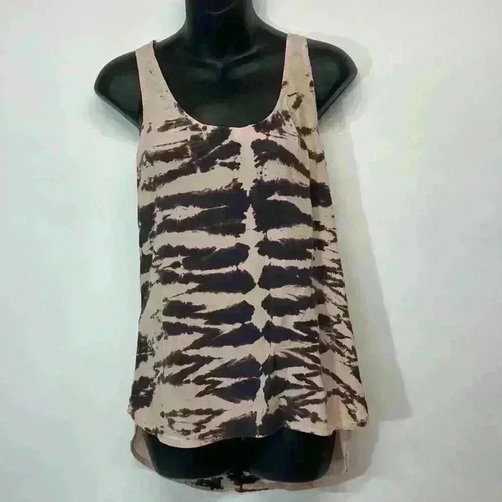 Gypsy 05 100% silk tank top racer back longer in the back size xs